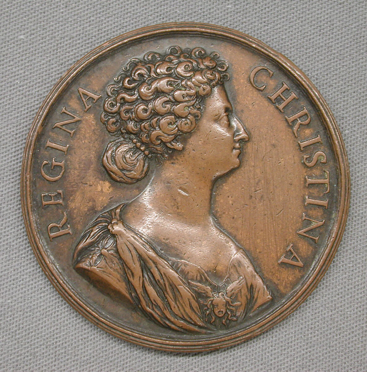 Conversion of Queen Christina of Sweden, 1654, Medalist: possibly Alberto Hamerani (Italian, 1620–1677), Bronze, Italian 