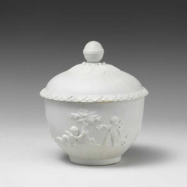 Sugar bowl with cover, Josiah Wedgwood and Sons (British, Etruria, Staffordshire, 1759–present), Jasperware, British, Etruria, Staffordshire 