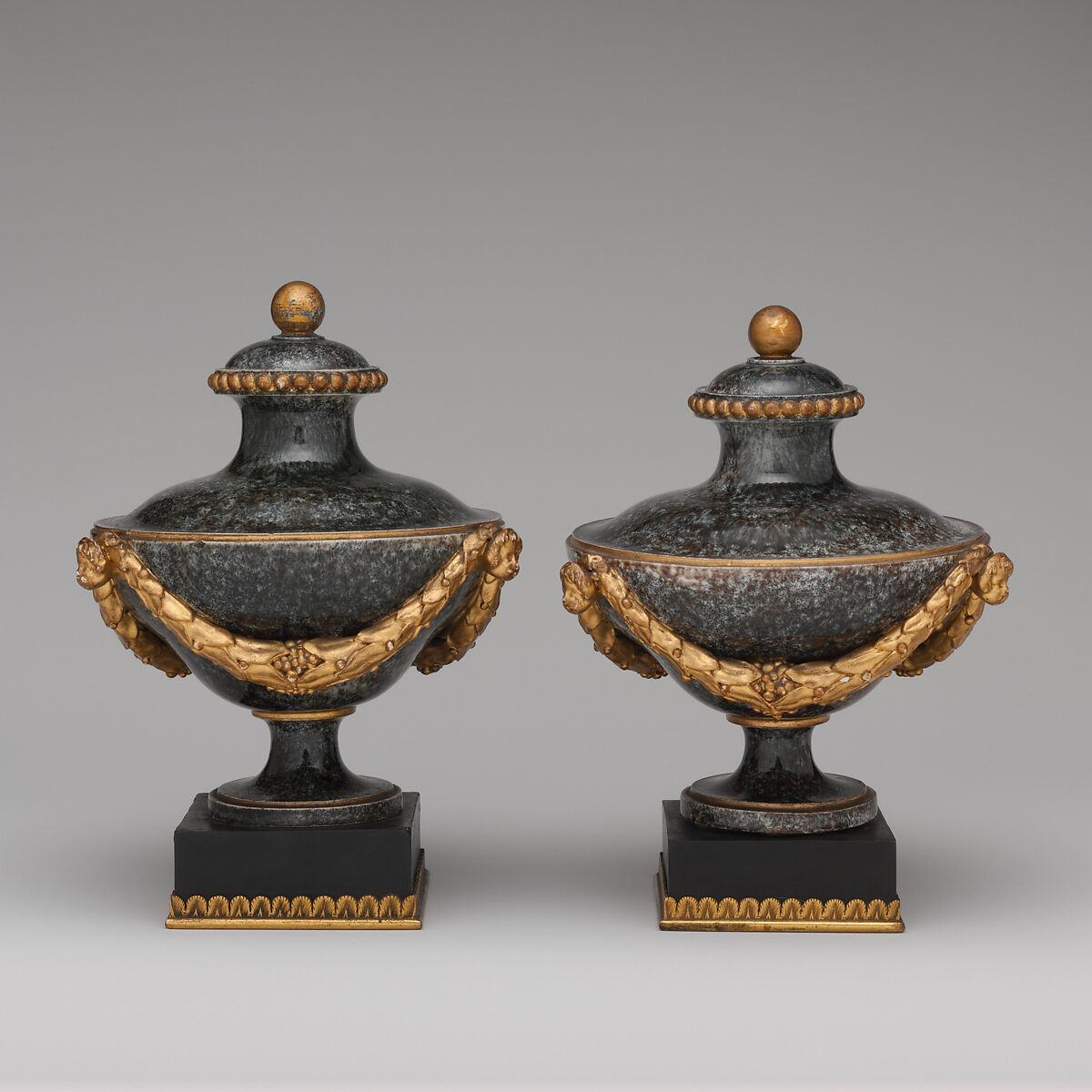 Vase with cover, Wedgwood and Bentley (British, Etruria, Staffordshire, 1769–1780), Porphyry ware, British, Etruria, Staffordshire