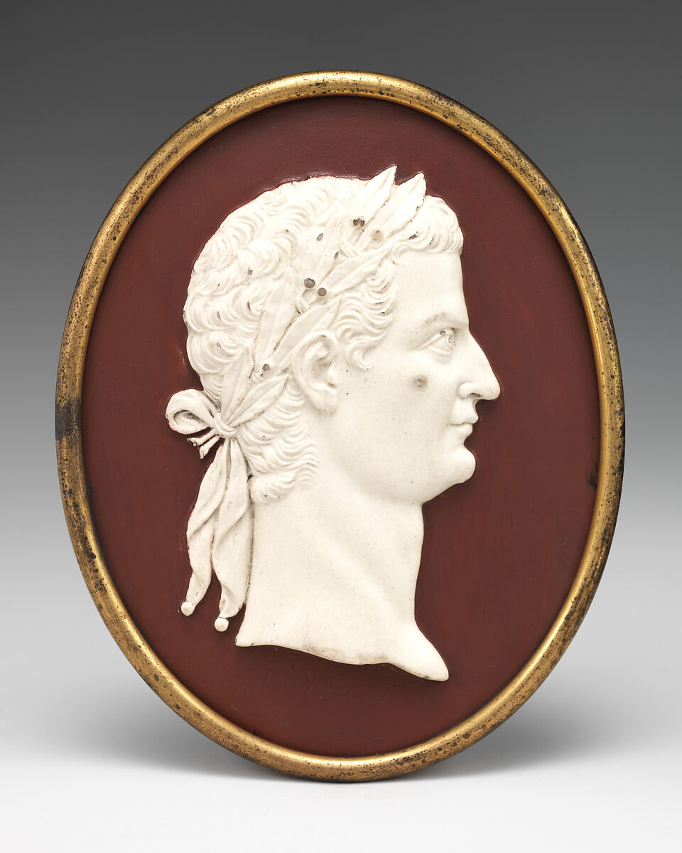 Bust of a Roman emperor, probably Emperor Caius Caesar, Josiah Wedgwood (British, Burslem, Stoke-on-Trent 1730–1795 Burslem, Stoke-on-Trent), Jasperware, British, Etruria, Staffordshire 