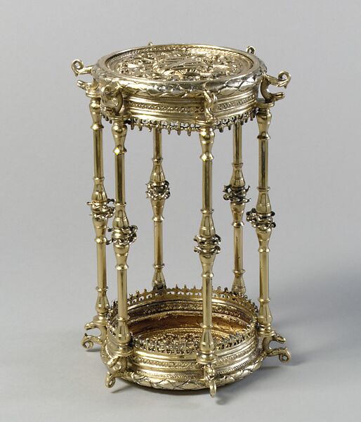 Hourglass stand, Elkington &amp; Co. (British, Birmingham, 1829–1963), Silver on base metal, British, Birmingham, after Portuguese original 