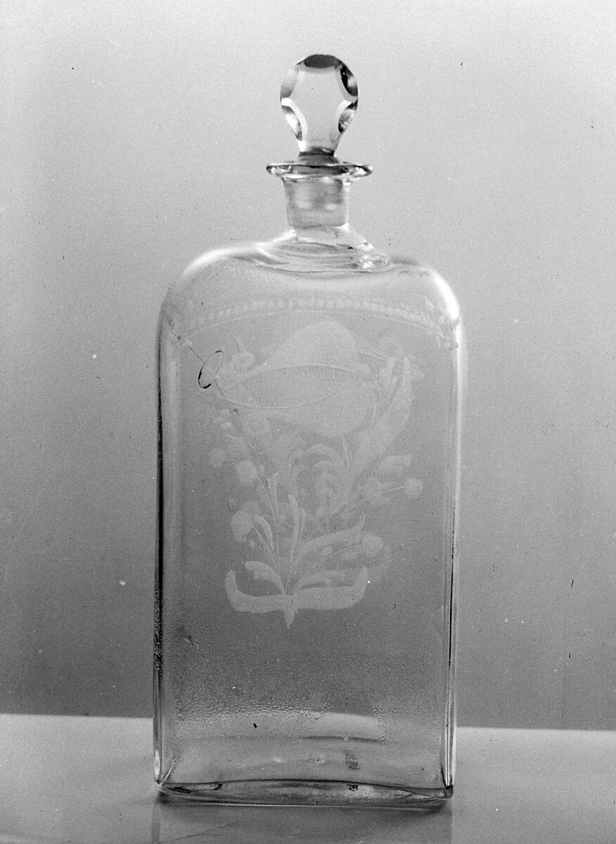 Bottle with stopper, Glass, Dutch 