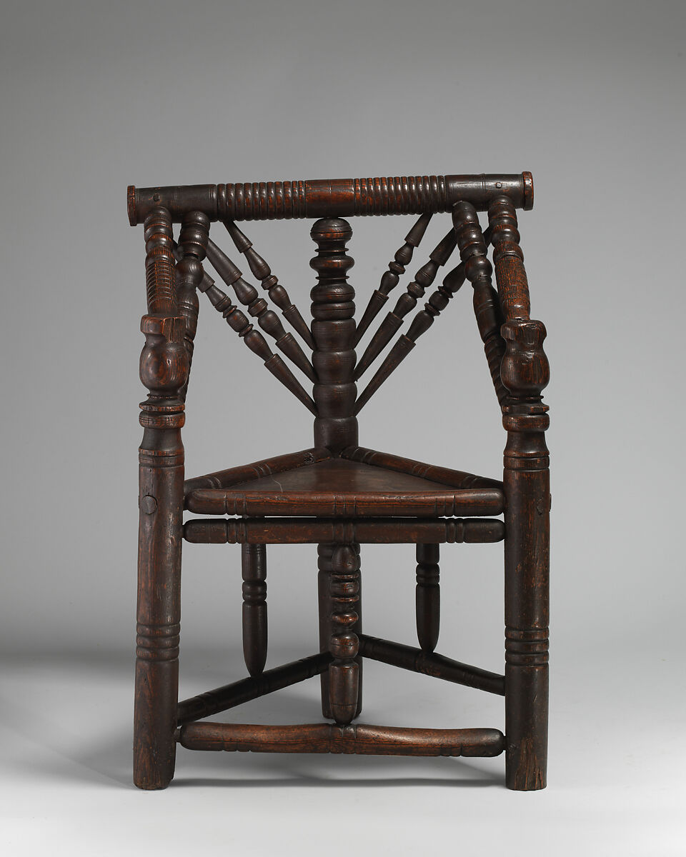 Three-legged chair, Ash with oak seat, British 