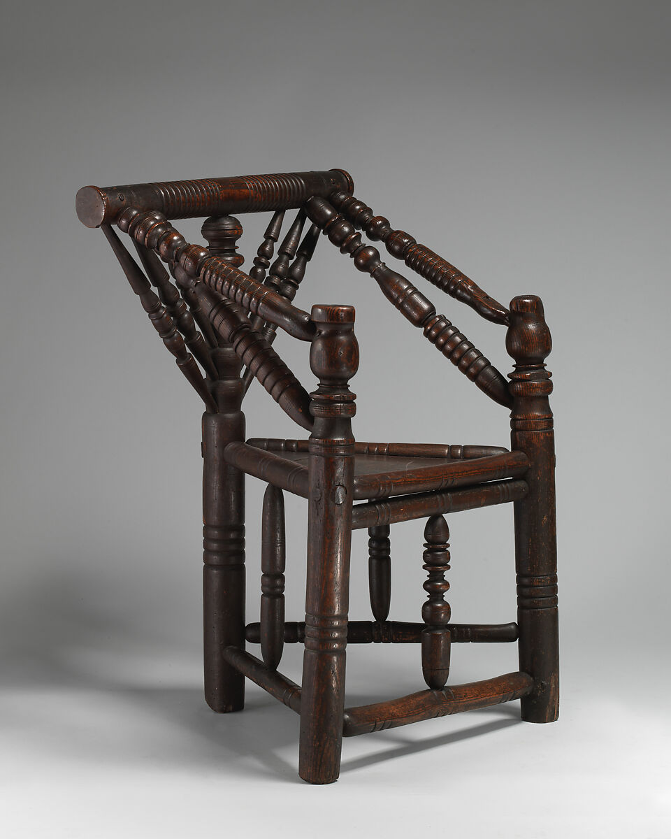 Three-legged chair, Ash with oak seat, British