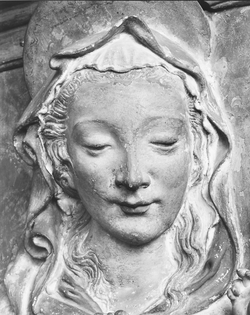 Virgin and Child, Follower of Andrea del Verrocchio (Italian, Florence 1435–1488 Venice), Terracotta, painted and partially gilt, Italian