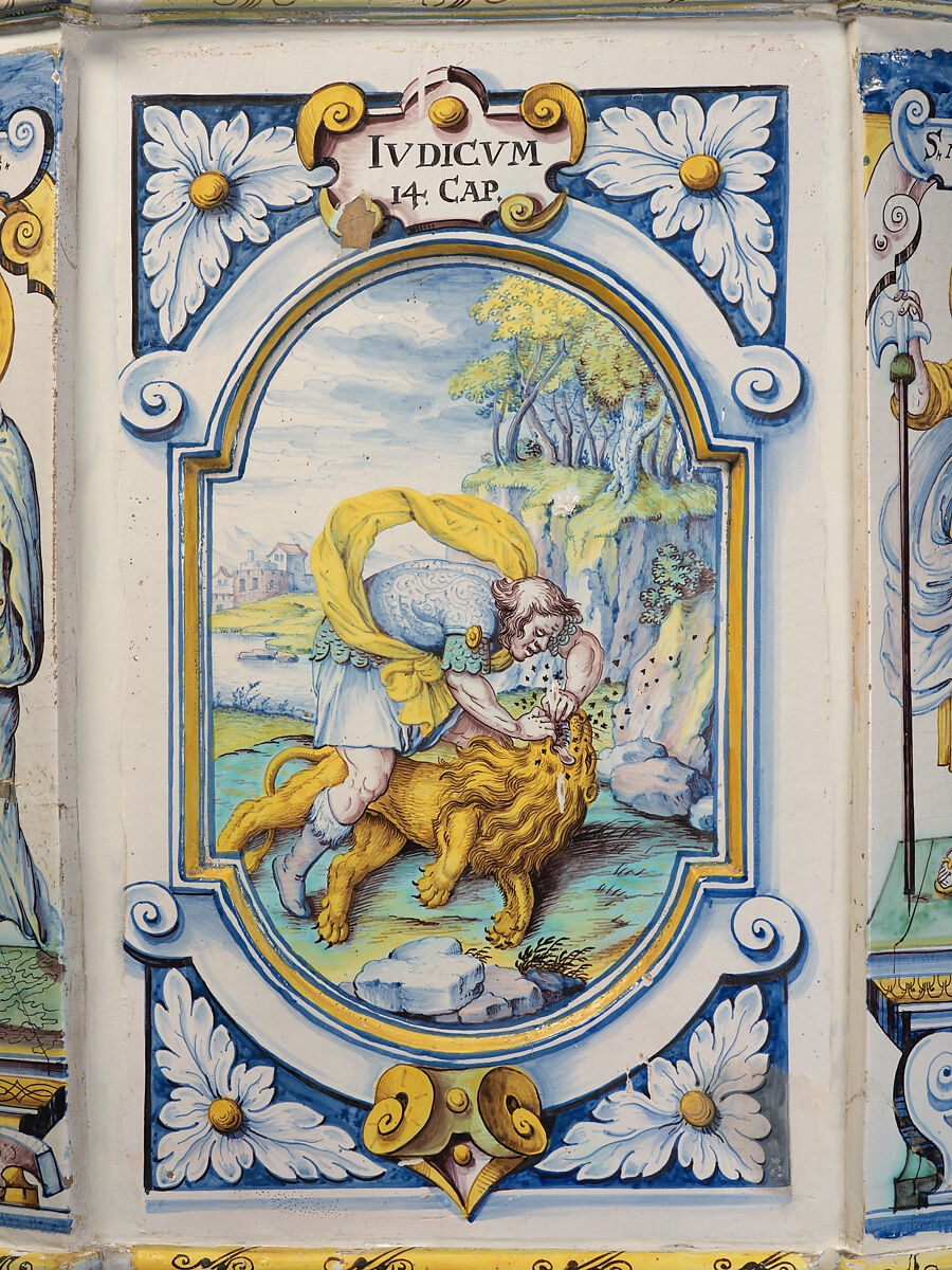 Stove, Attributed to the pottery of David II Pfau (1644–1702), Faience (tin-glazed earthenware), Swiss, Winterthur