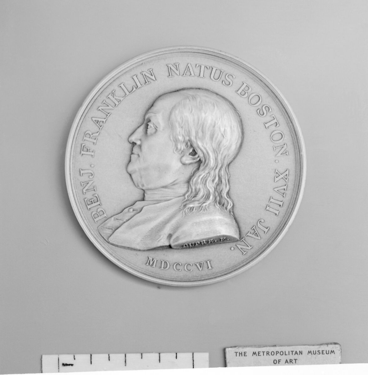 Benjamin Franklin, Medalist: Augustin Dupré (French, Saint-Etienne 1748–1833 Armentières-en-Brie), Silver, restrike, French 