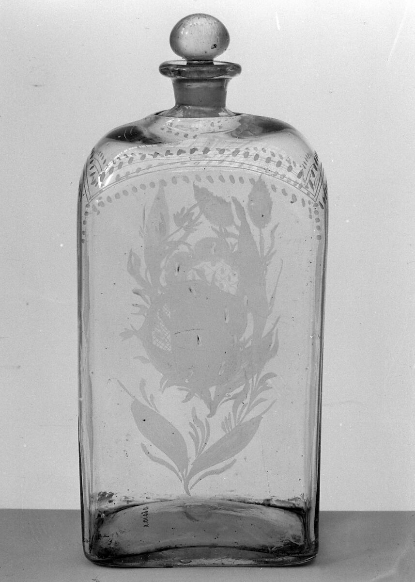 Bottle with stopper, Glass, Dutch 