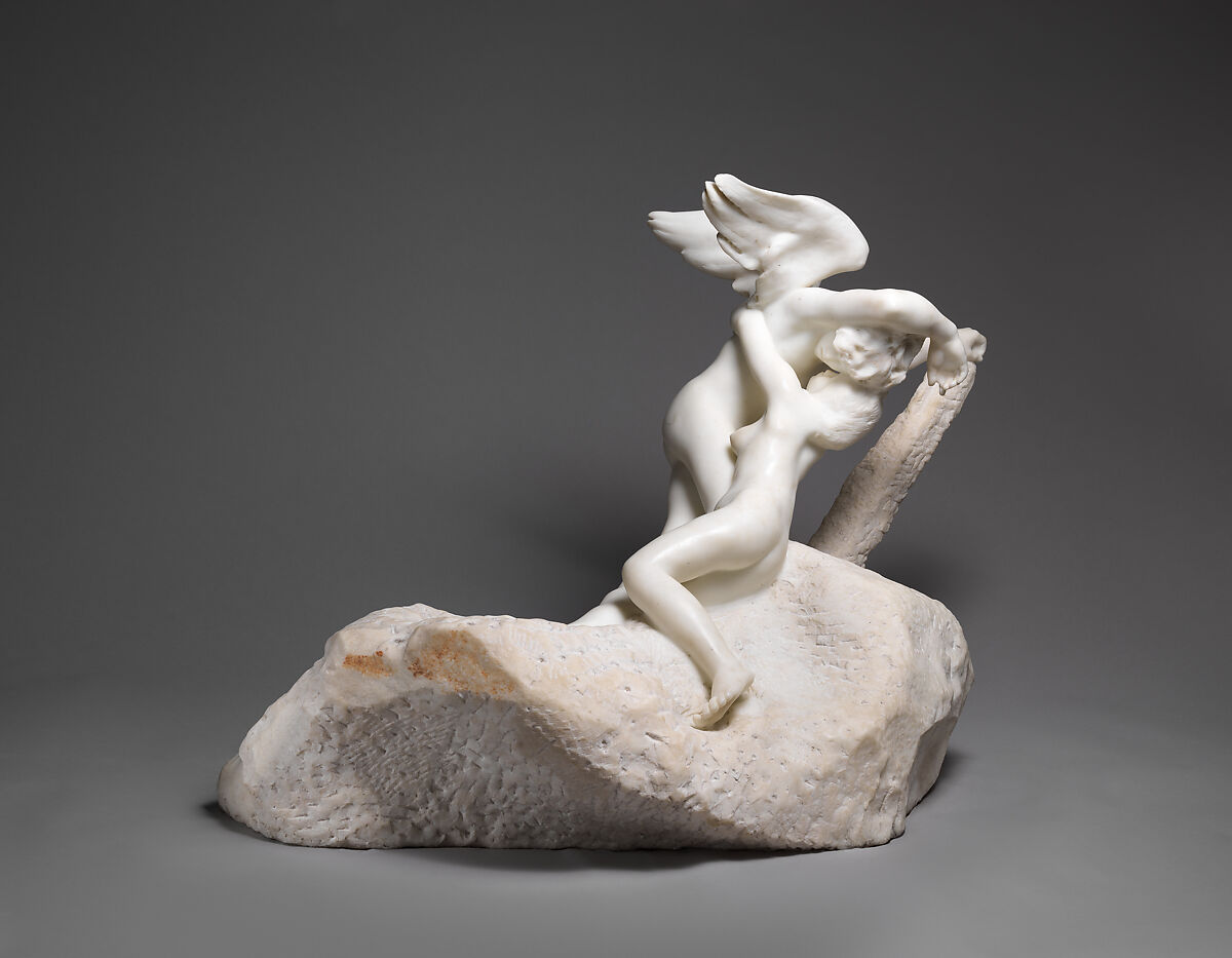 Cupid and Psyche, Auguste Rodin (French, Paris 1840–1917 Meudon), Marble, French 
