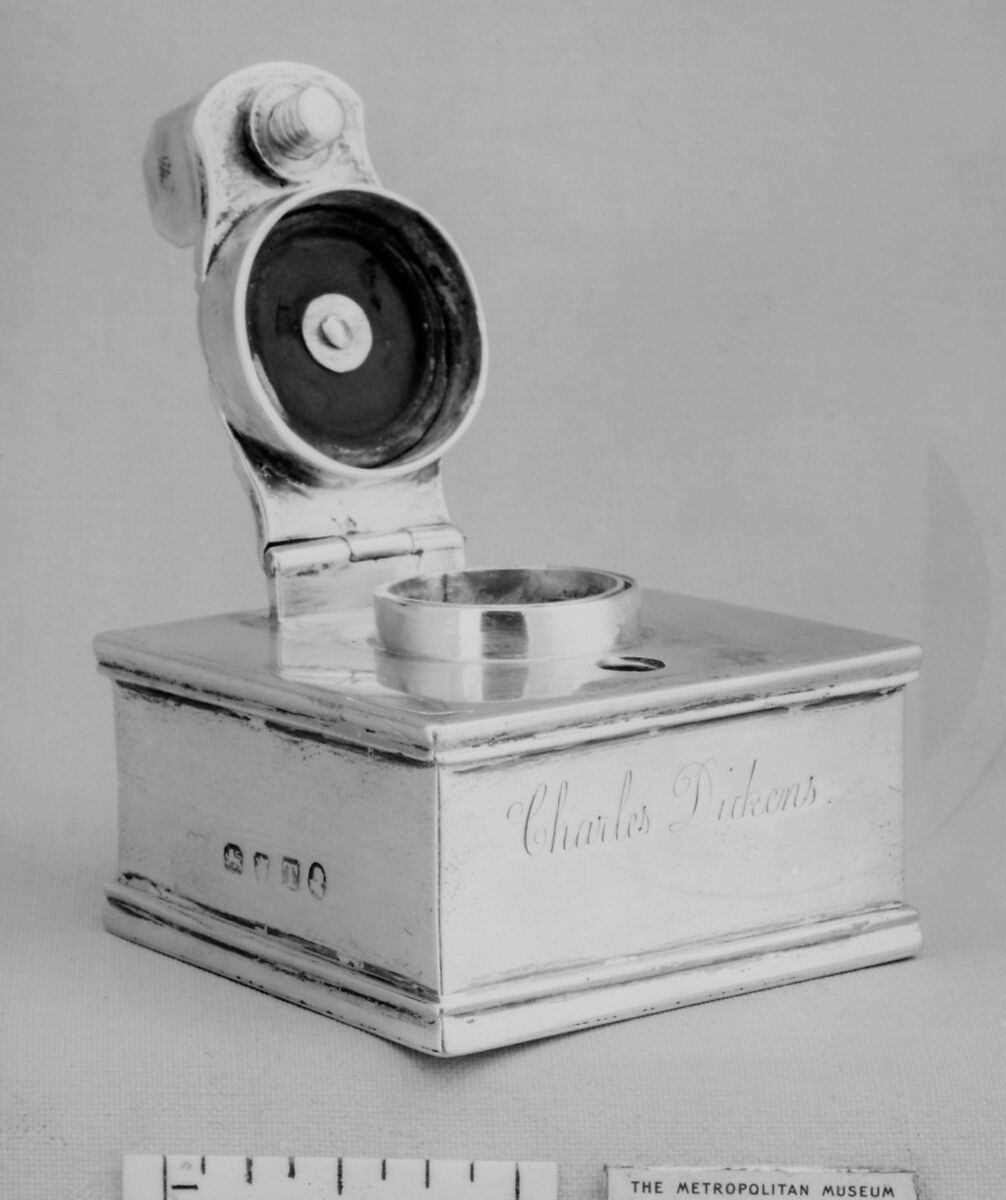 Traveling inkstand, Silver, British, London