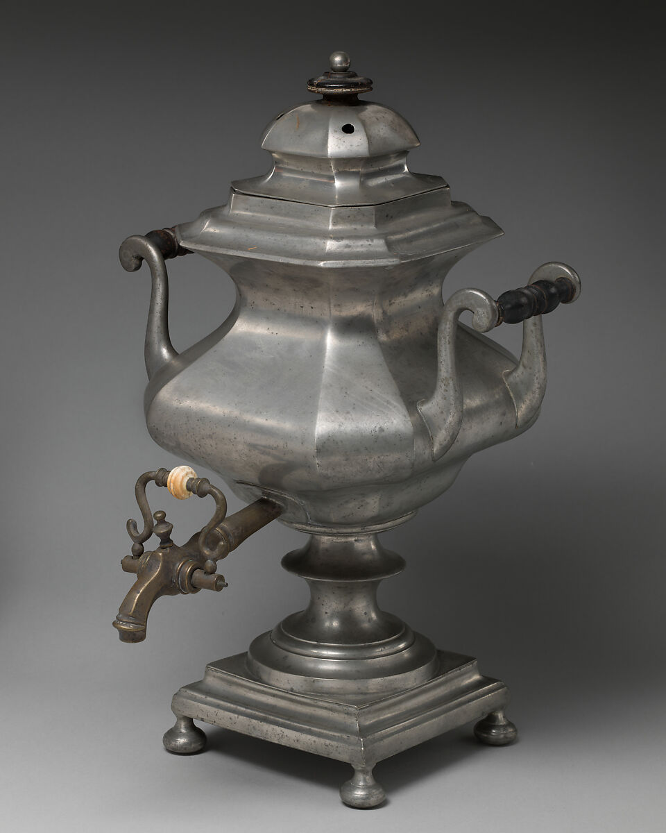 Tea urn, James Dixon &amp; Sons (British, founded Sheffield, 1806), Britannia metal, British, Sheffield
