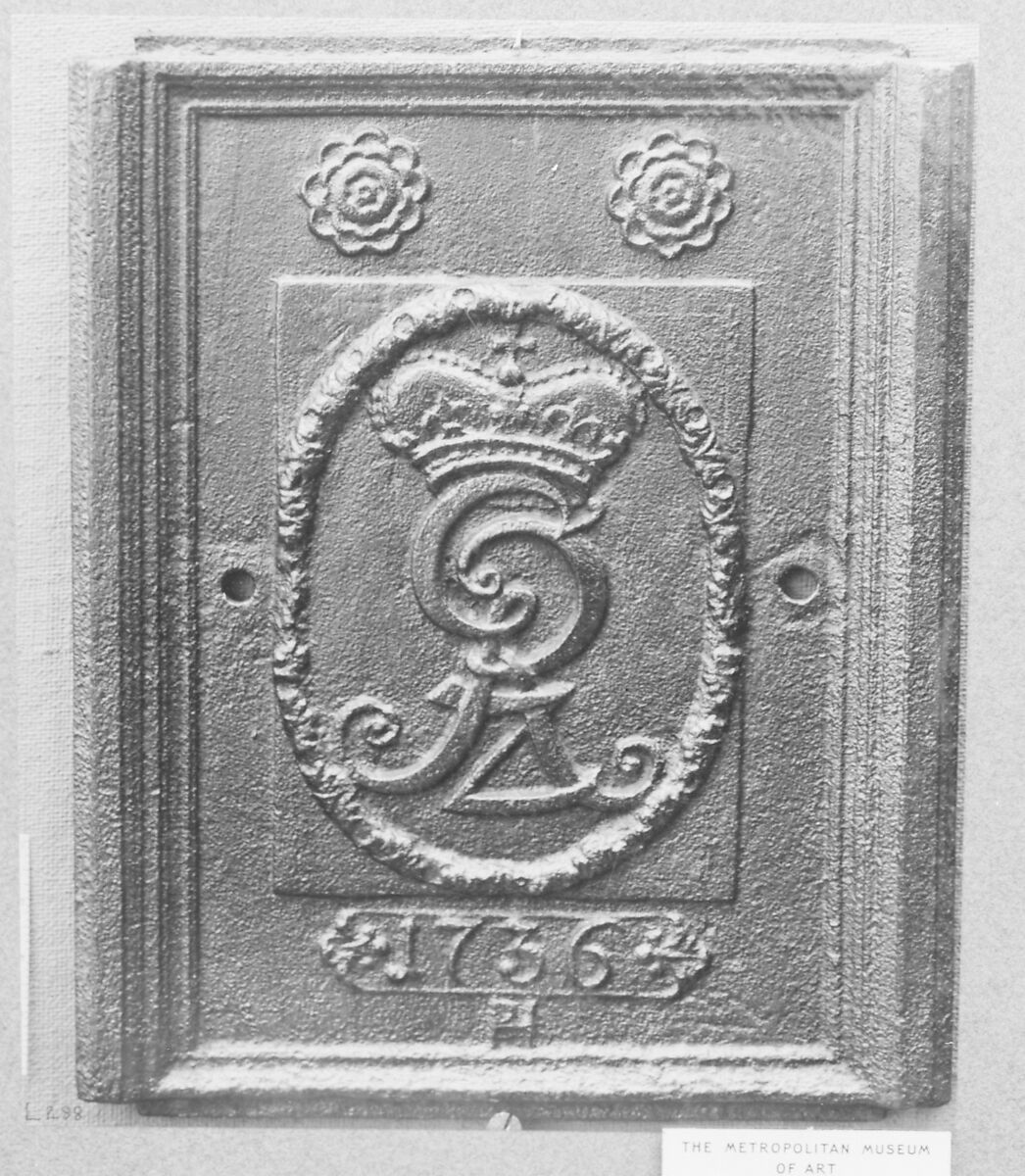 Stove plate with cipher of George II, Iron, German 