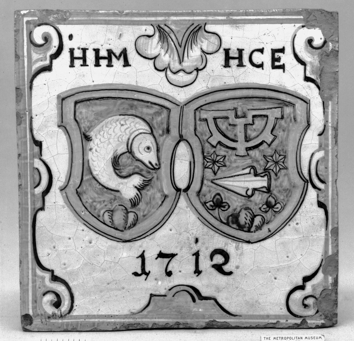 Tile, Faience (tin-glazedearthenware), Swiss 