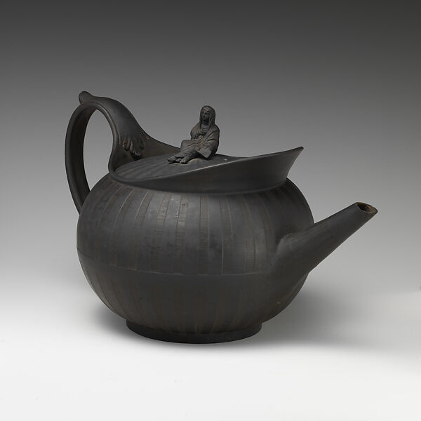Teapot with cover (part of a set), Wedgwood and Co., Basalt ware, British, Etruria, Staffordshire