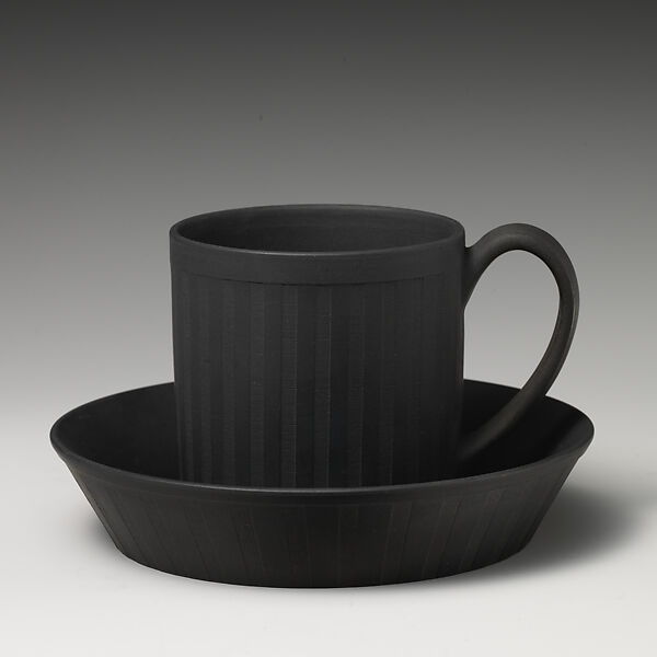 Cup and saucer (part of a set), Wedgwood and Co., Basalt ware, British, Etruria, Staffordshire