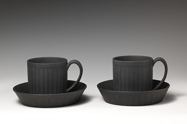 Cup and saucer (part of a set), Wedgwood and Co., Basalt ware, British, Etruria, Staffordshire