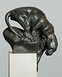 Reaching Jaguar, Anna Hyatt Huntington (American, Cambridge, Massachusetts 1876–1973 Redding, Connecticut), Bronze, American 