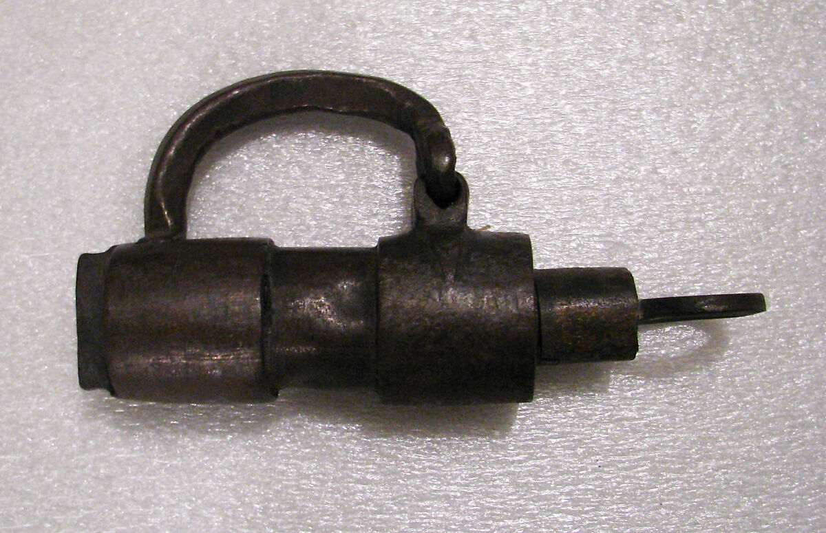 Padlock with key, Iron; brass or bronze, Russian 