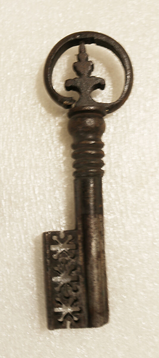 Mortise lock with key, Iron, German