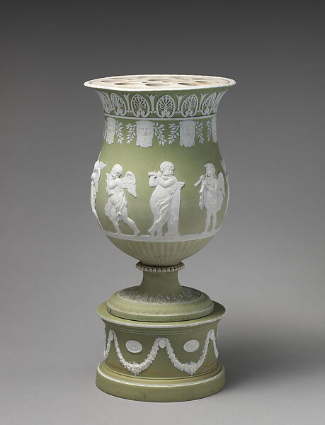 Vase and pedestal, Josiah Wedgwood and Sons (British, Etruria, Staffordshire, 1759–present), Jasperware, British, Etruria, Staffordshire 