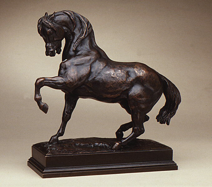Turkish Horse, Left Foot Raised, Antoine-Louis Barye (French, Paris 1795–1875 Paris), Bronze, French 