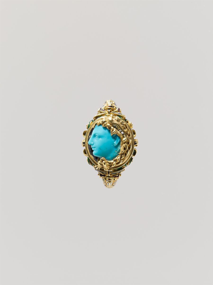 Alexander the Great (?), Turquoise, enamel, gold, probably Italian 