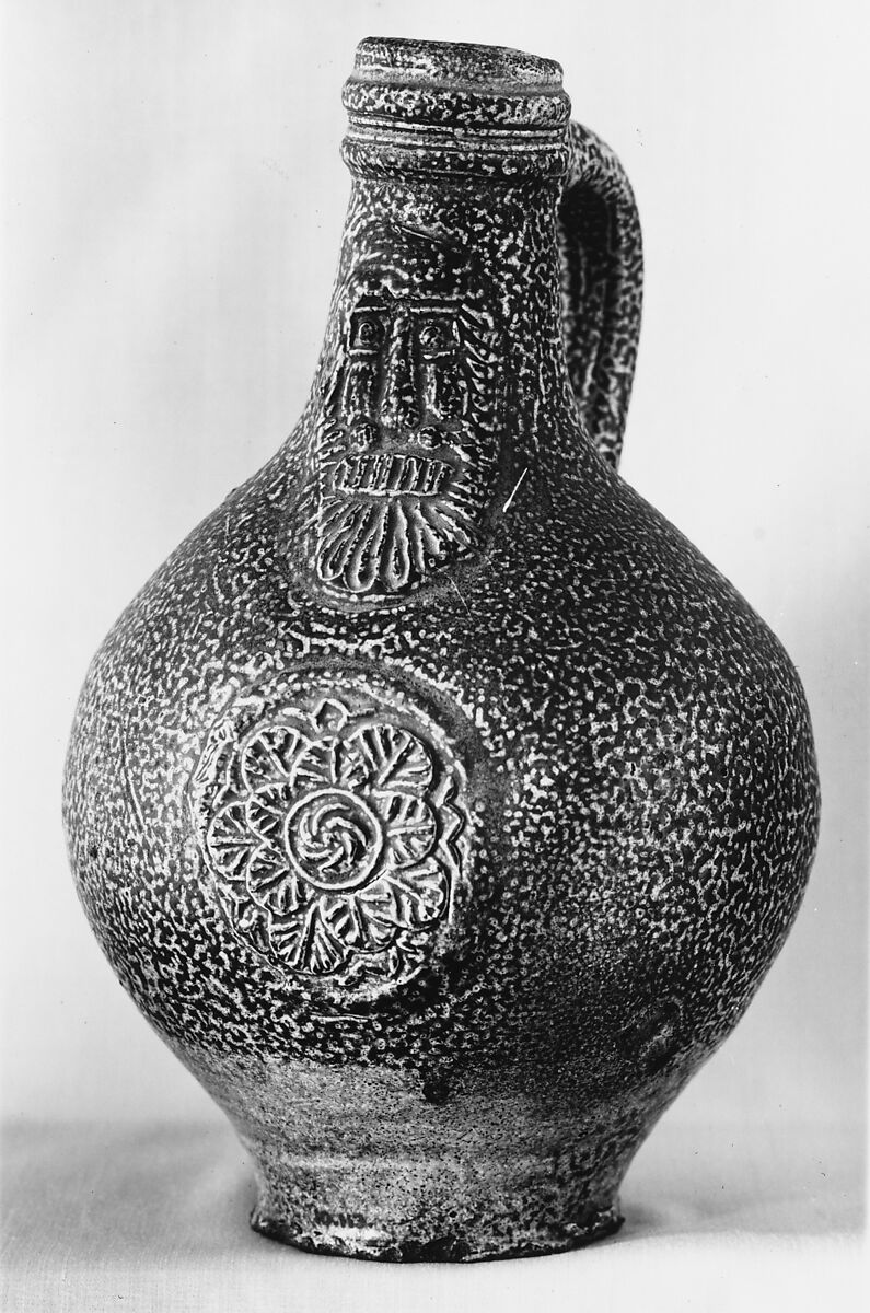 Bellarmine jug, Salt-glazed stoneware, probably German, Frechen 