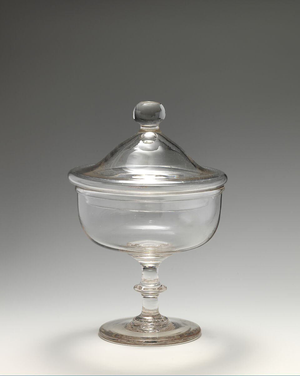 Bowl with cover, Glass, British 