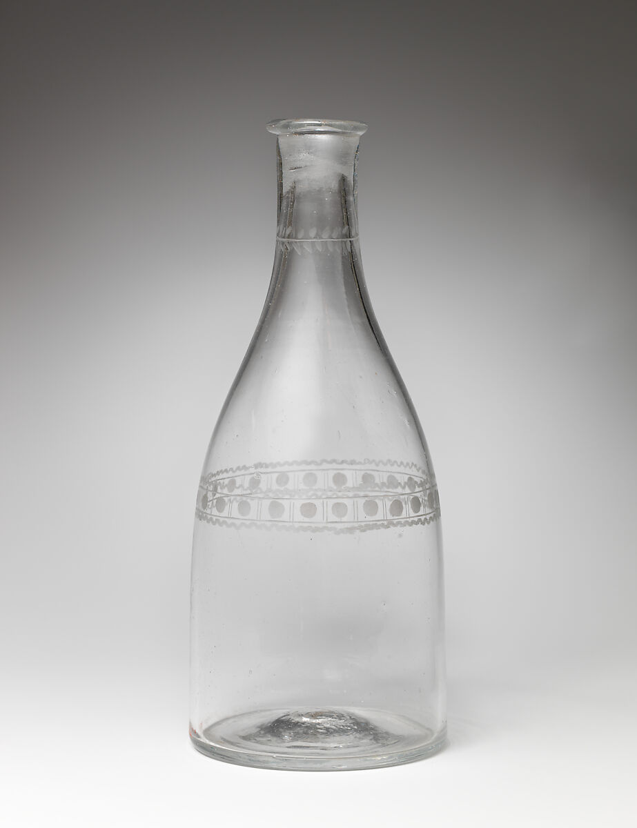 Decanter (one of a pair), Glass, European 