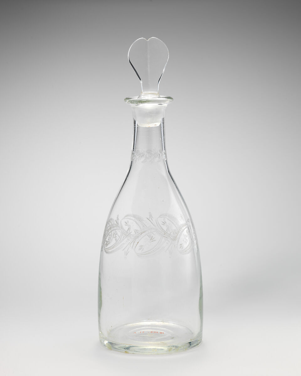 Decanter with stopper, Glass, British 