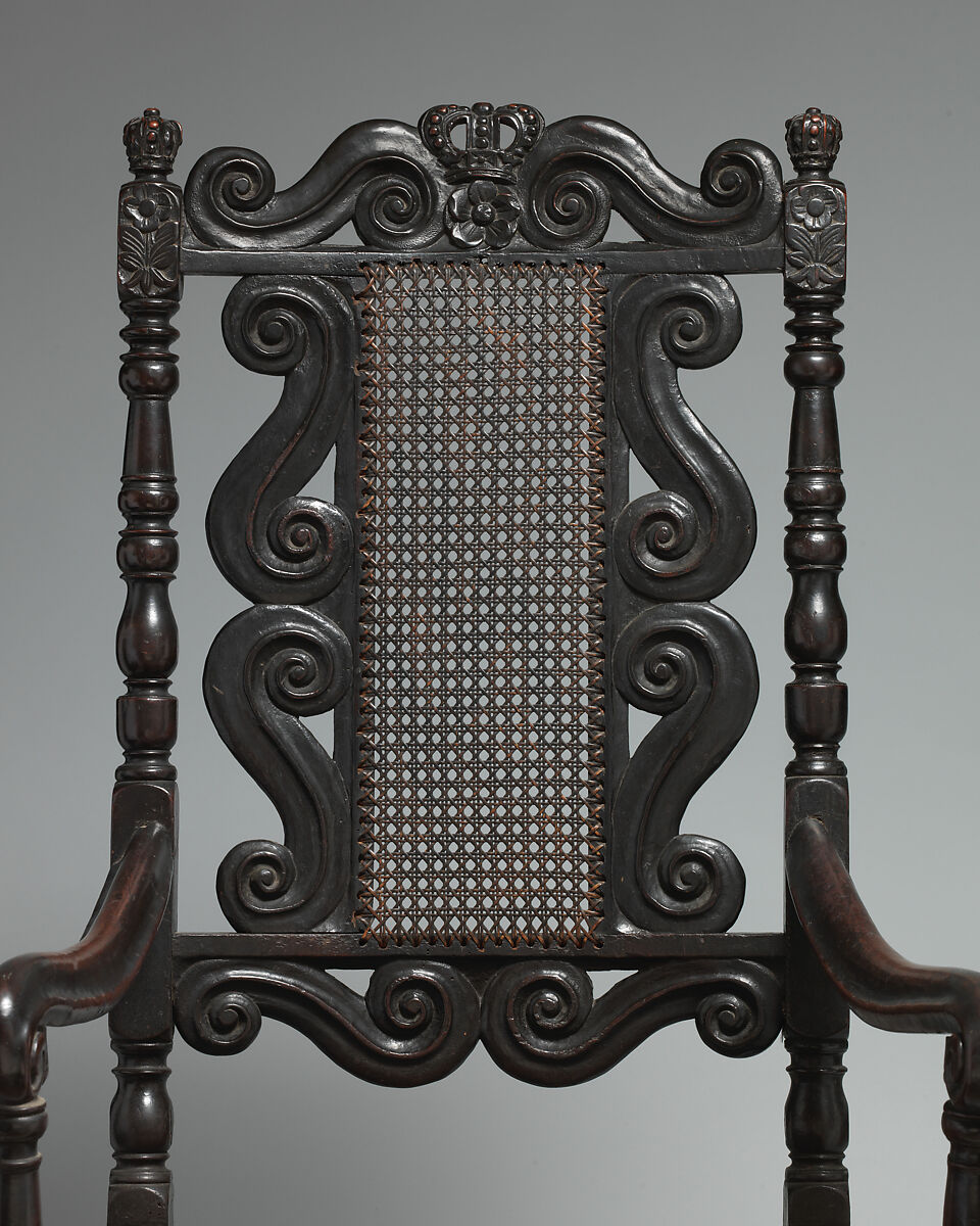 Armchair, Walnut and cane, British