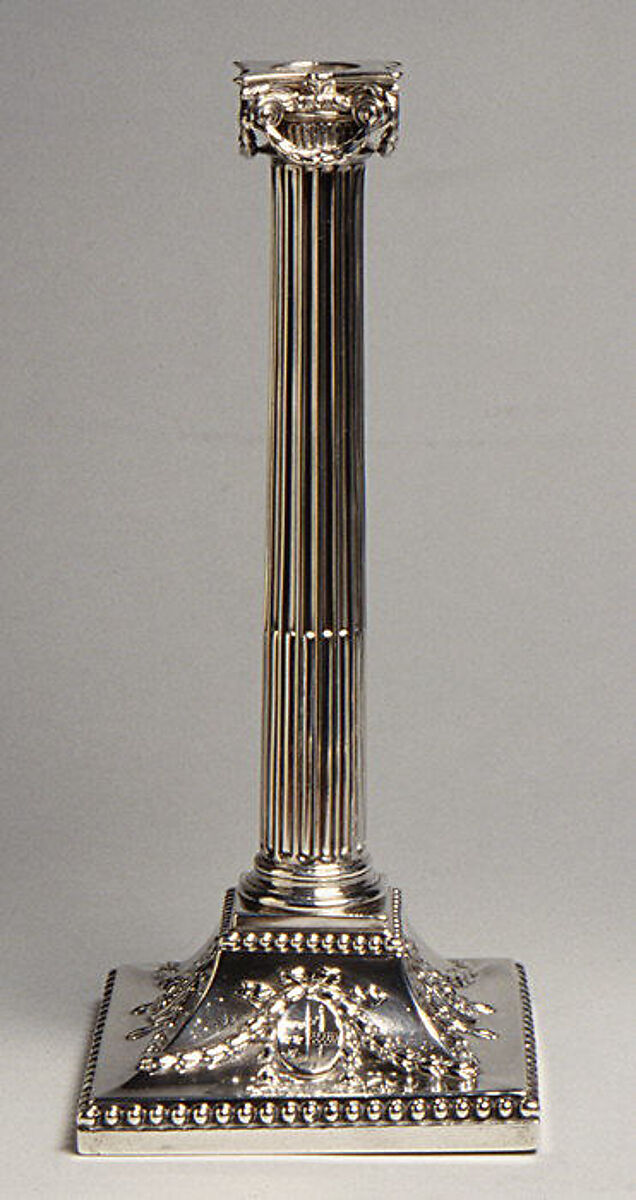 Pair of candlesticks, John Carter II (active 1768–1777), Silver, British, London
