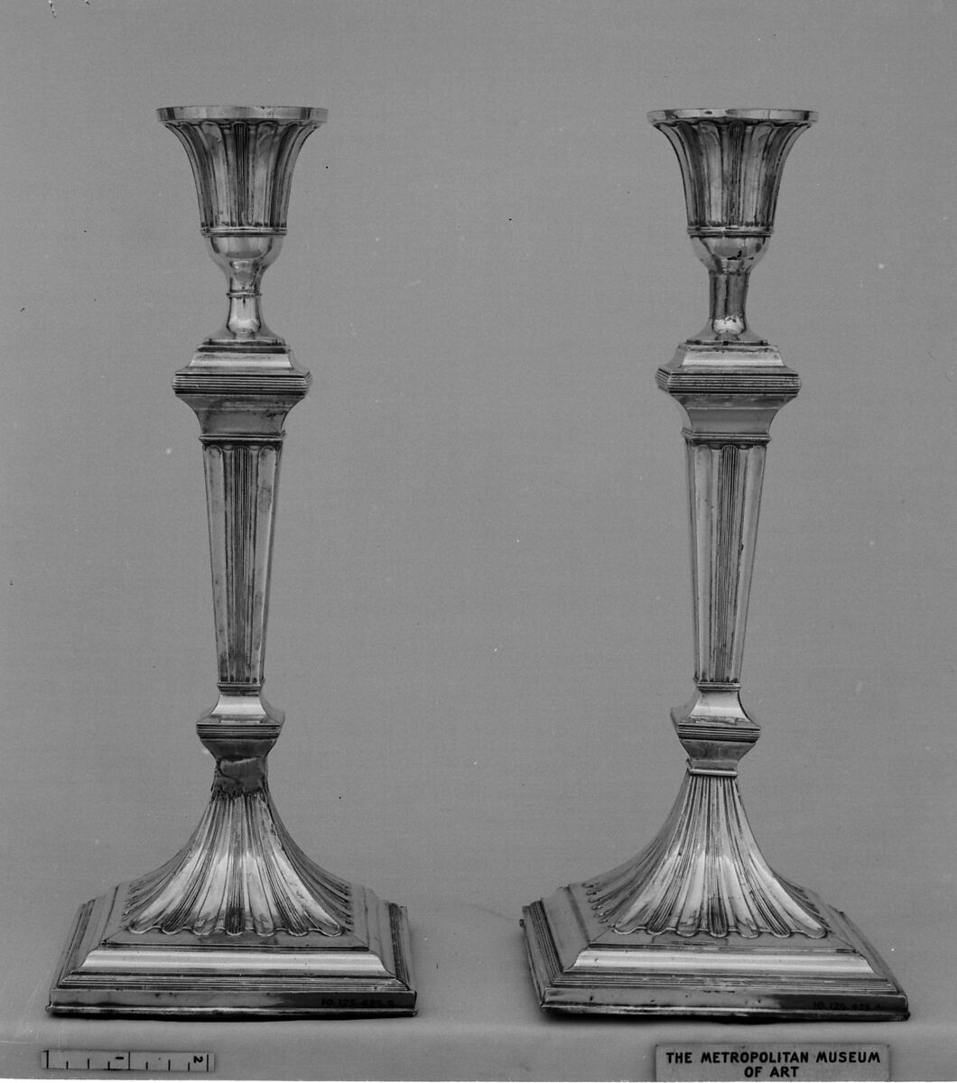 Pair of candlesticks, John Parsons &amp; Co., Sheffield plate, British 