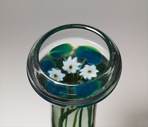 Aquamarine Water Lily Vase, Louis C. Tiffany (American, New York 1848–1933 New York), Glass, American