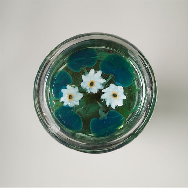 Aquamarine Water Lily Vase, Louis C. Tiffany (American, New York 1848–1933 New York), Glass, American