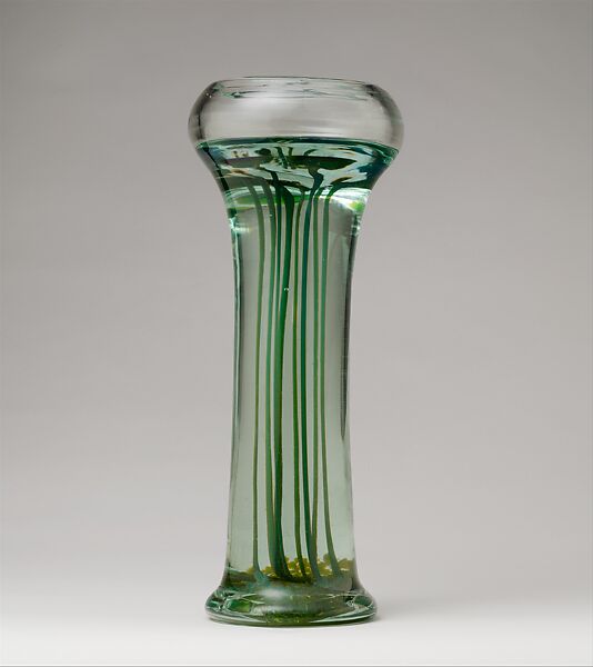 Aquamarine Water Lily Vase, Louis C. Tiffany (American, New York 1848–1933 New York), Glass, American 