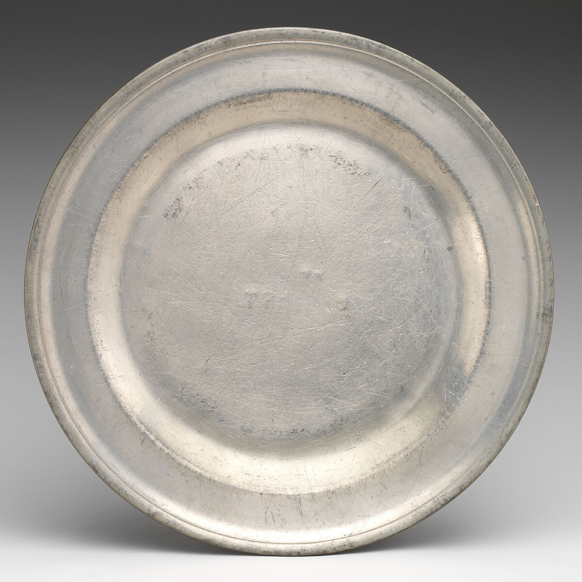 Set of four plates (part of a set), Robert L. Bush, Pewter, British, Bristol