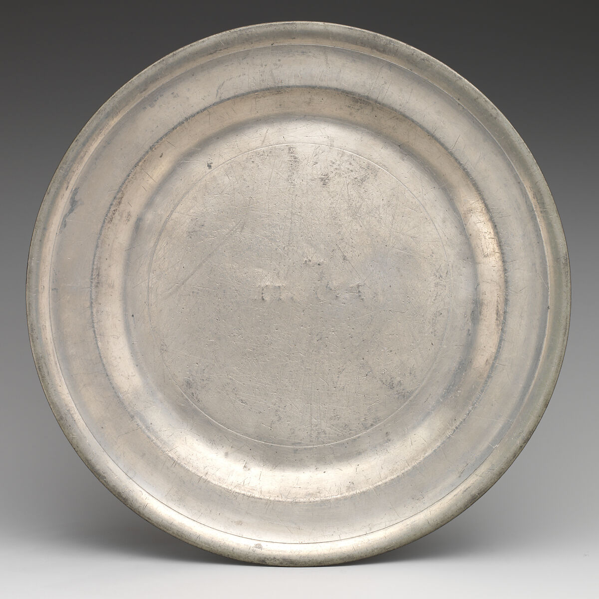 Set of four plates (part of a set), Robert L. Bush, Pewter, British, Bristol