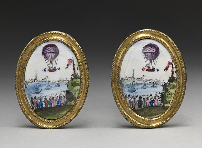 Pair of enamel knobs