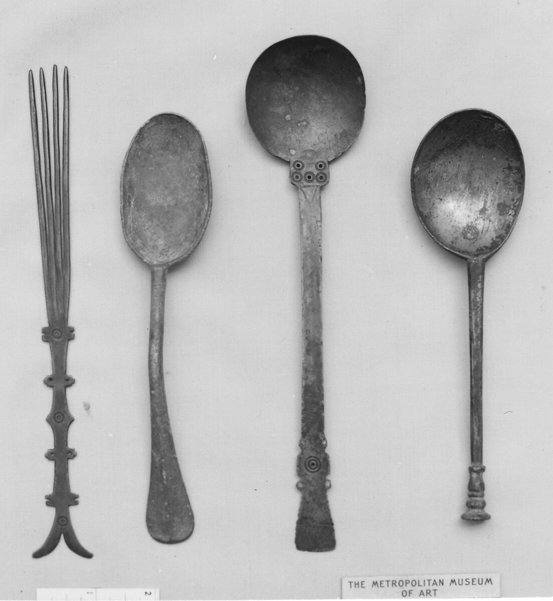 Seal-top spoon, Latten, tinned, British 