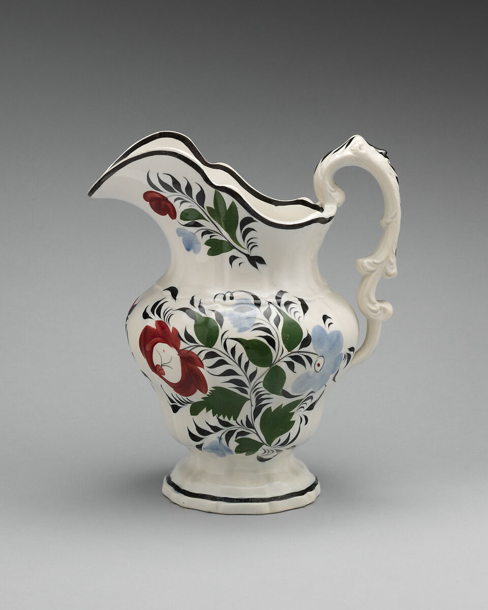 Jug (part of a set), William Adams (British, Greenfield, Staffordshire 1798–1865), Lead-glazed earthenware, British, Staffordshire 