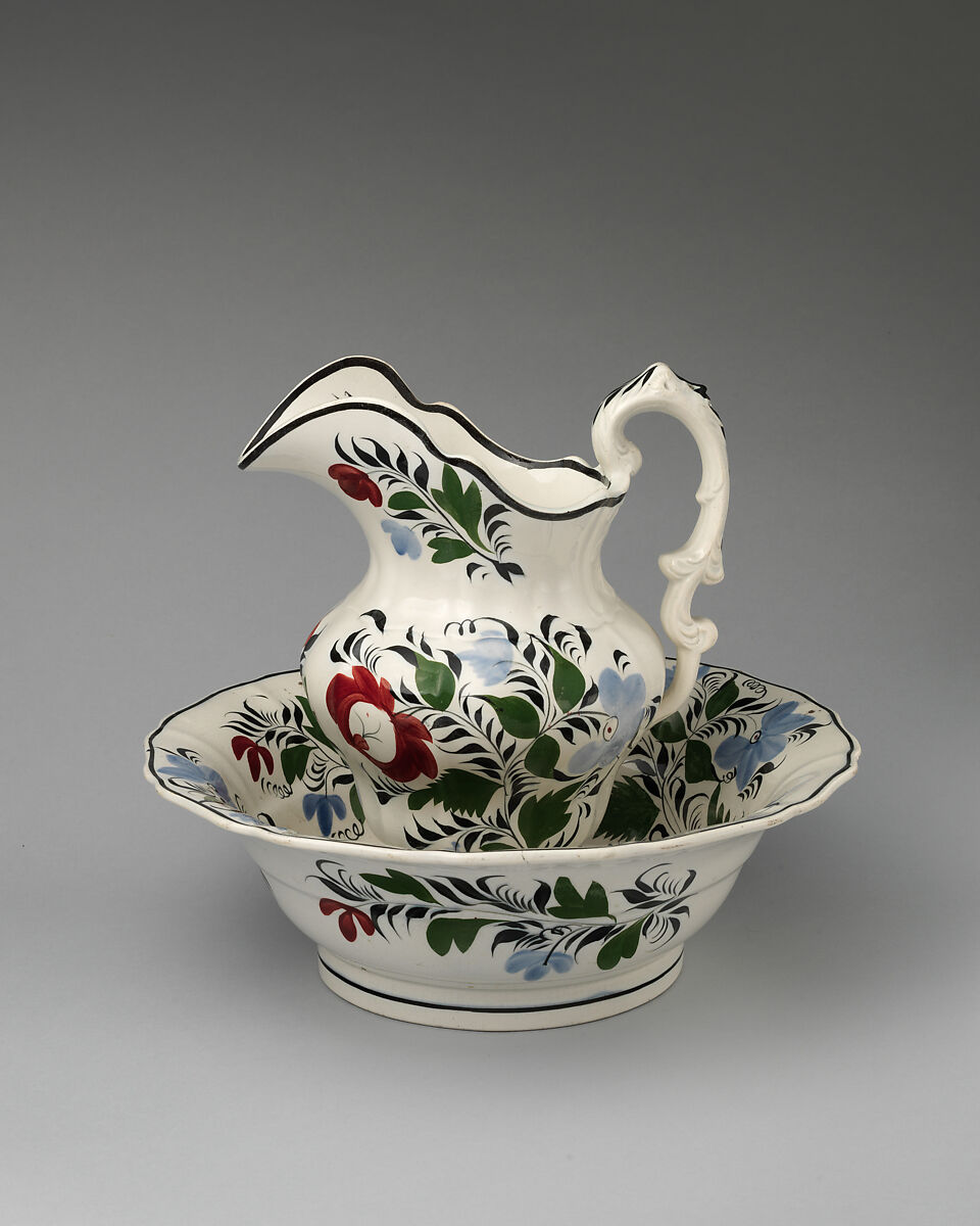 Jug (part of a set), William Adams (British, Greenfield, Staffordshire 1798–1865), Lead-glazed earthenware, British, Staffordshire