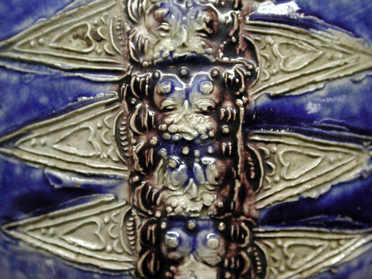 Jug, Salt-glazed stoneware; pewter, German, Westerwald