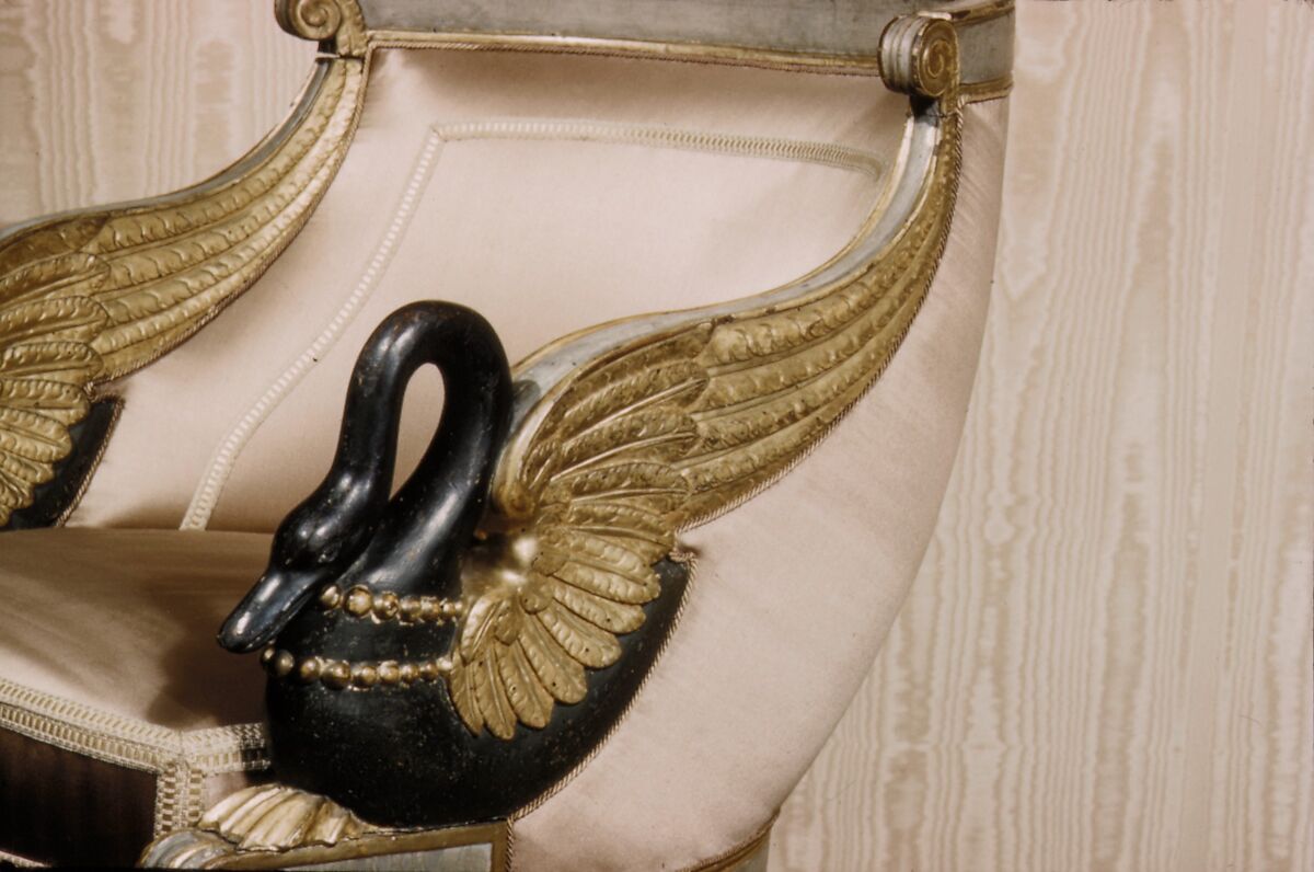 Armchair, Carved, painted and gilded beechwood, French or Italian