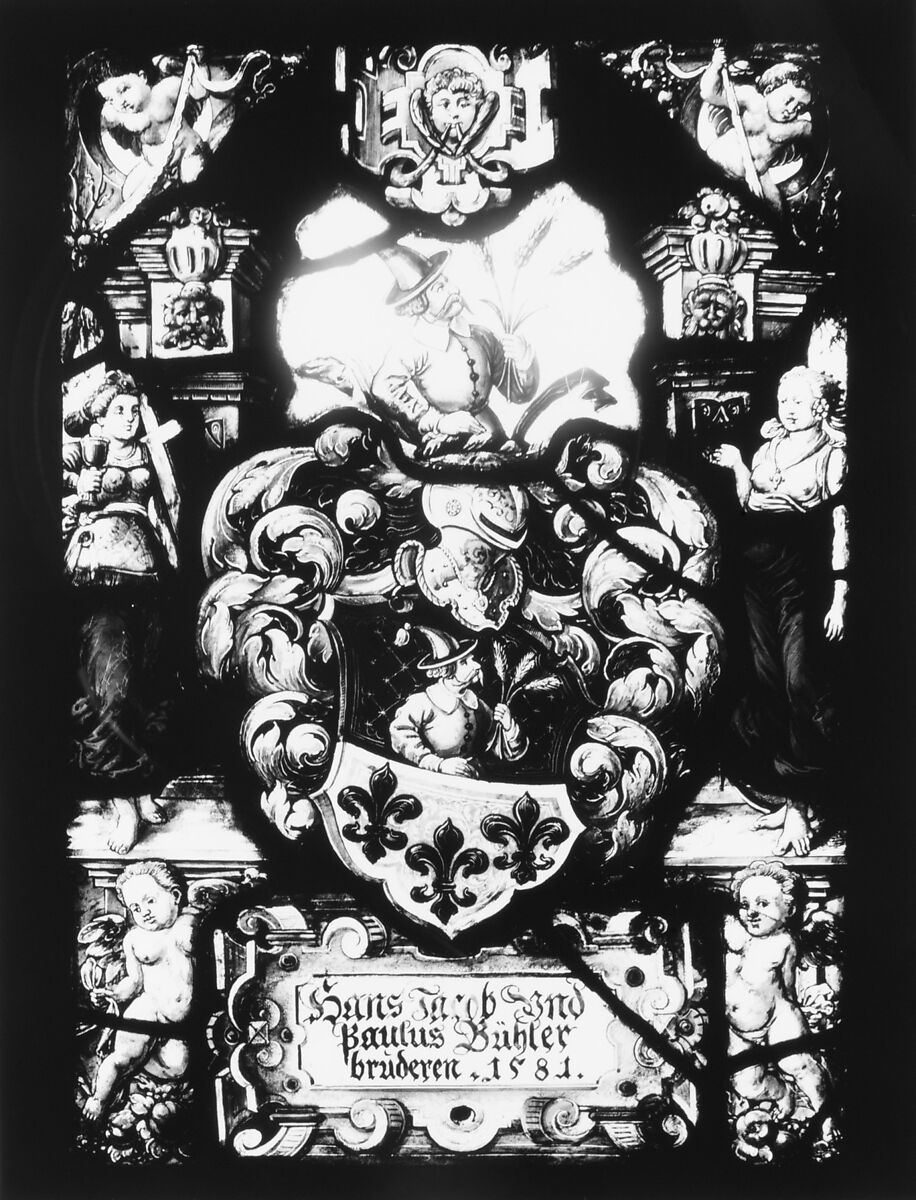 Arms of the Bühler family, Stained glass, German or Swiss 