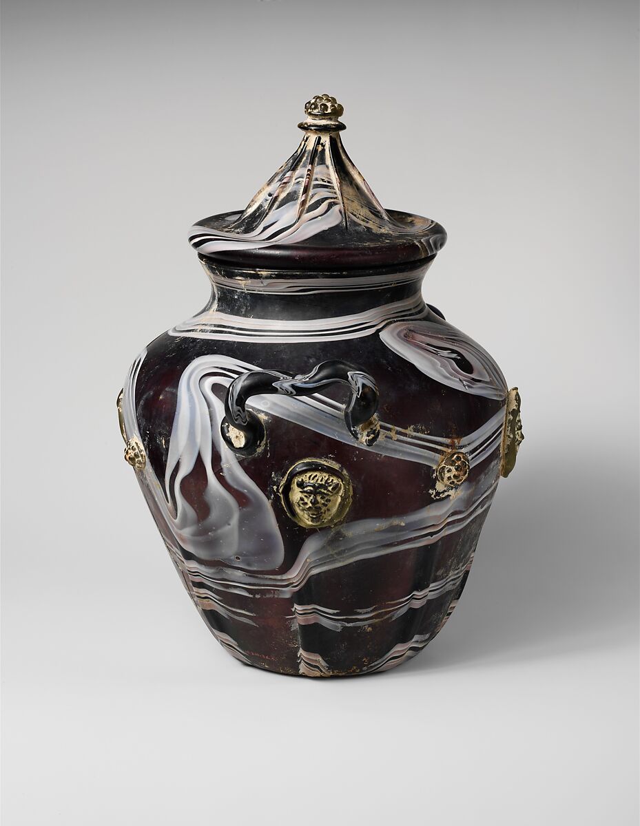 Urn with cover, Glass, Italian, Venice (Murano)