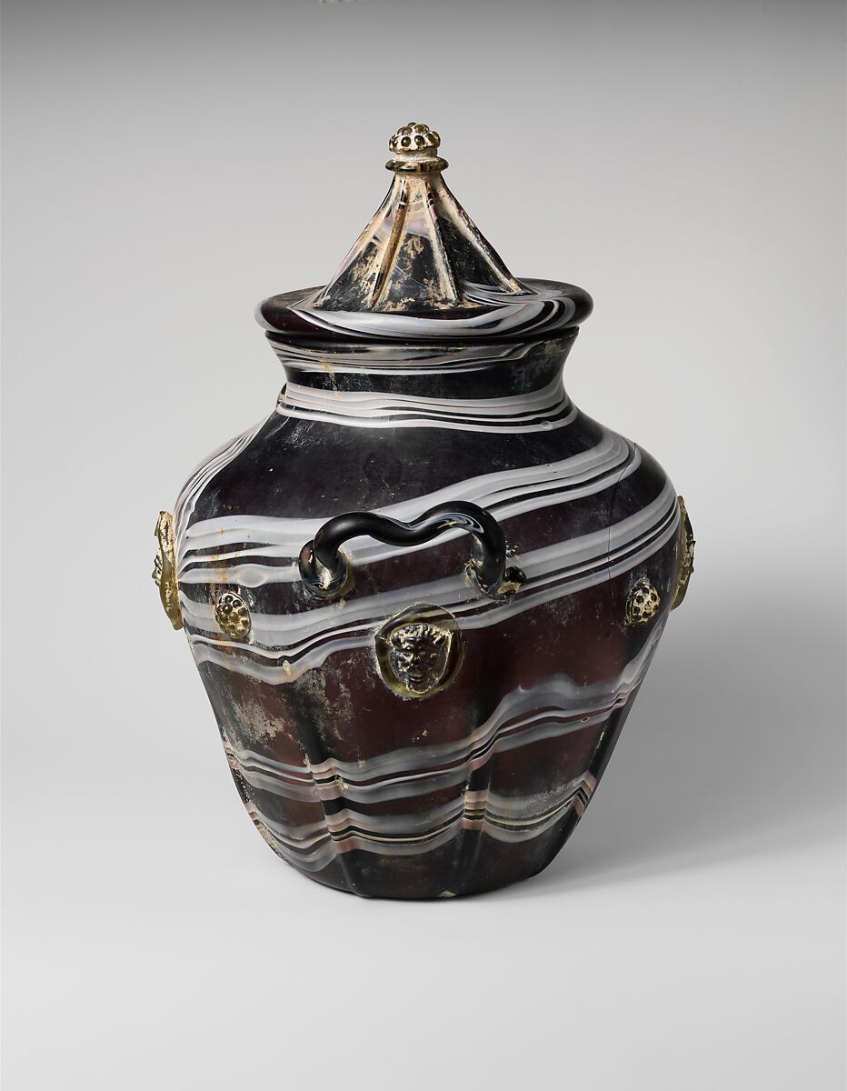 Urn with cover, Glass, Italian, Venice (Murano)
