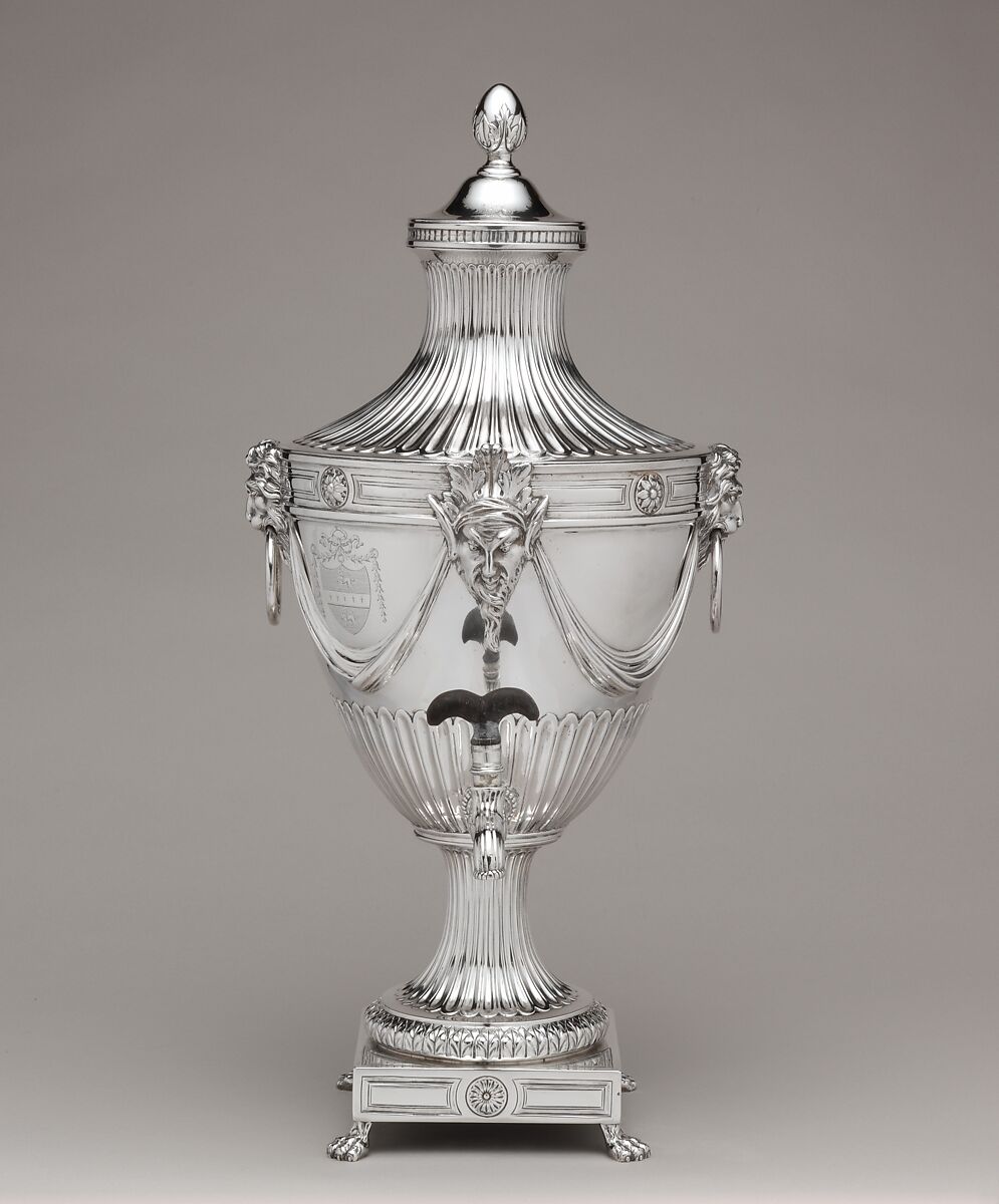 Tea urn, John Carter II (active 1768–1777), Silver, British, London 