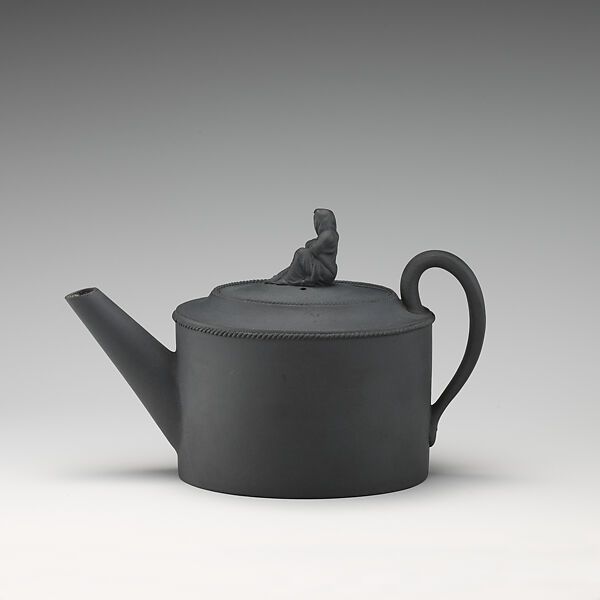Teapot, Josiah Wedgwood and Sons (British, Etruria, Staffordshire, 1759–present), Black basalt (unglazed stoneware), British, Etruria, Staffordshire 