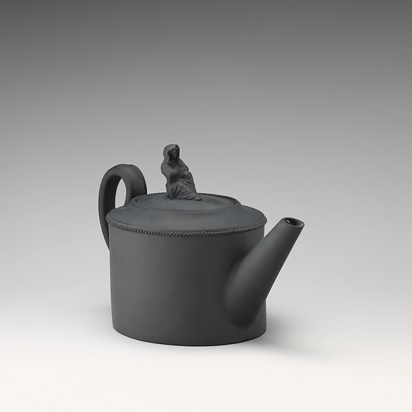 Teapot, Josiah Wedgwood and Sons (British, Etruria, Staffordshire, 1759–present), Black basalt (unglazed stoneware), British, Etruria, Staffordshire